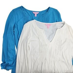 Lilly Pulitzer Tunic Women's Small Blue White - Lot of‎ 2